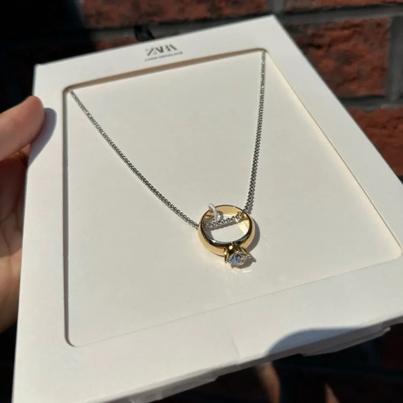 ZARA JEWEL WEDDING BAND NECKLACE - Picture 8 of 10